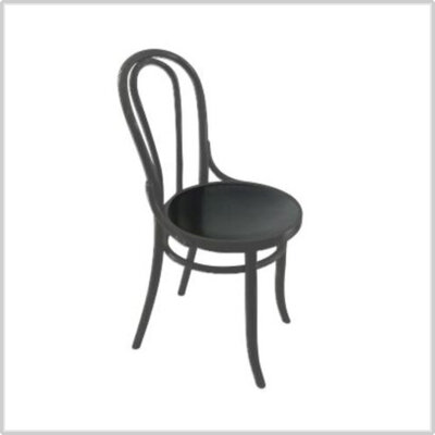 Kaffeehausstuhl gebogene Rückenlehne (runde Sitzfläche) - schwarz